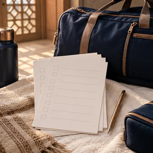 Elite Hajj Checklist &amp; Planner — illustrative design concept